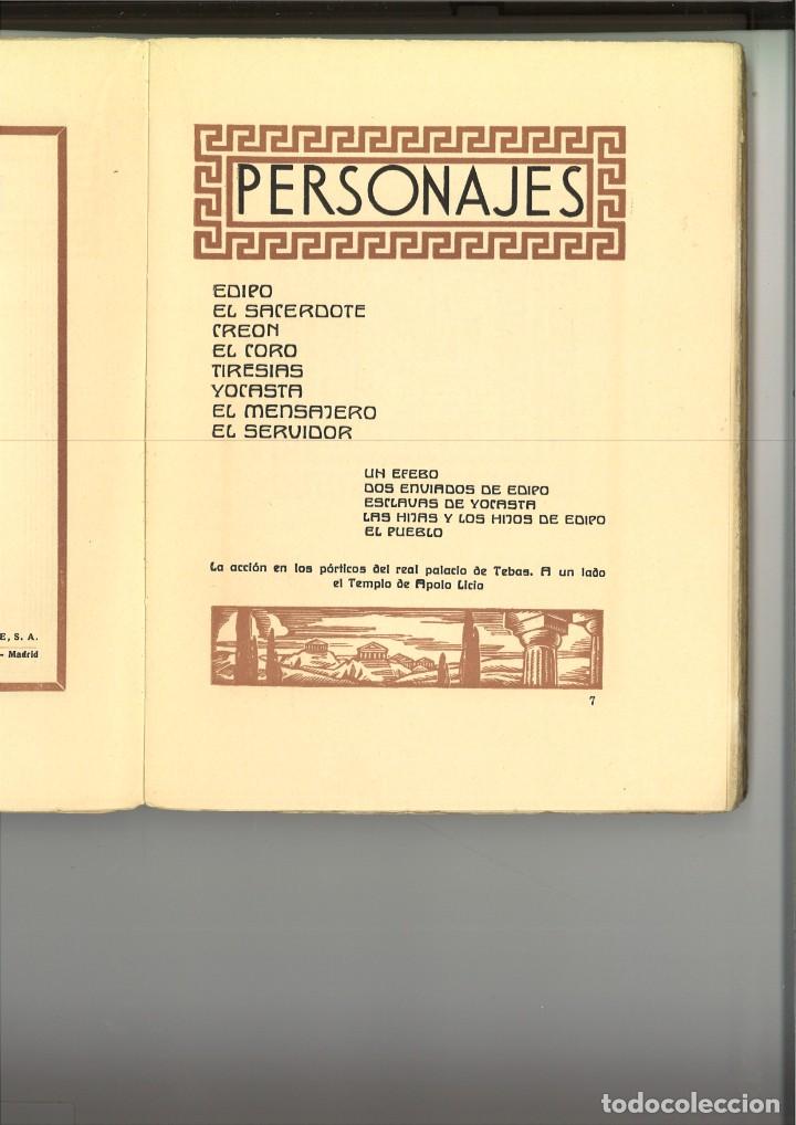 Libros antiguos: EDIPO REY TRAGEDIA DE SOFOCLES - Foto 3