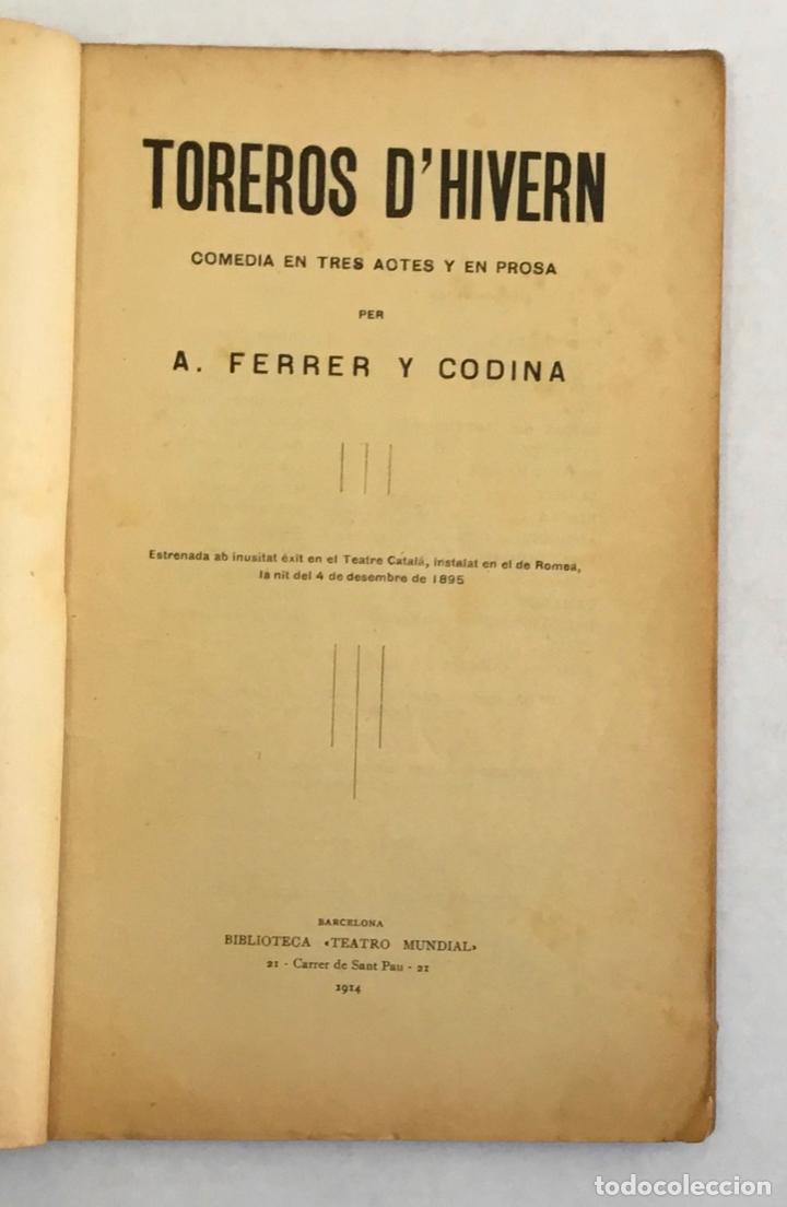 Libros antiguos: TOREROS DHIVERN. - FERRER Y CODINA, A. - Foto 2