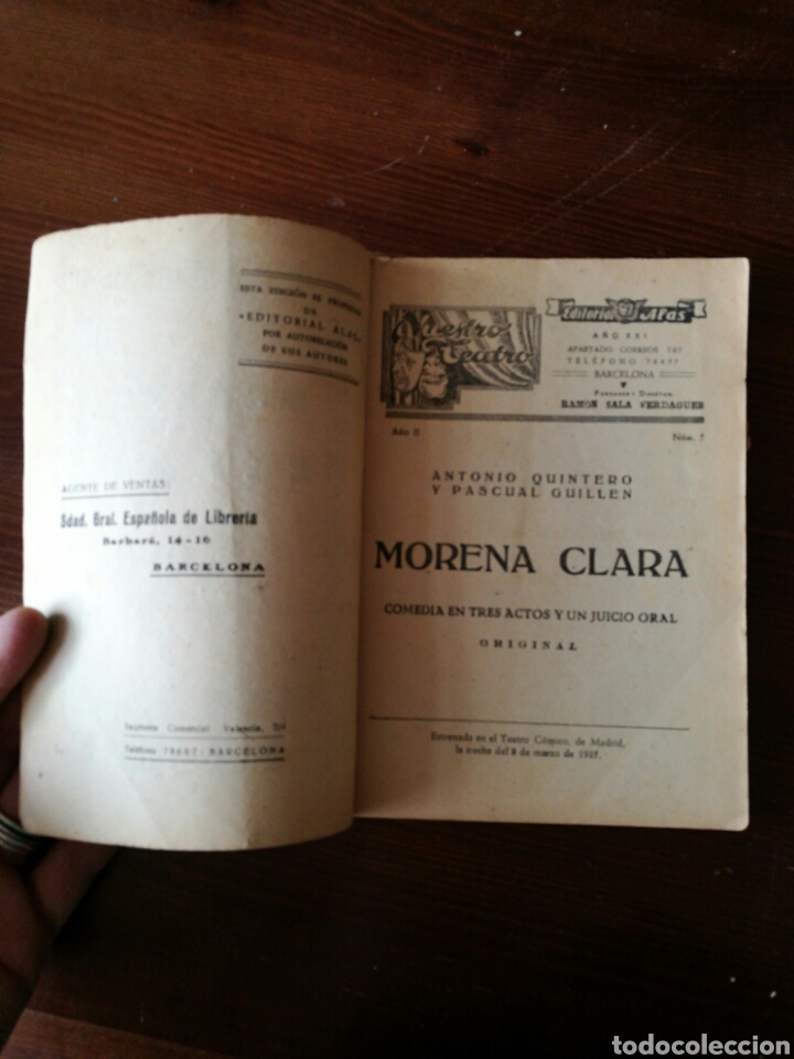 Libros antiguos: MORENA CLARA. Nuestro teatro. - Foto 2