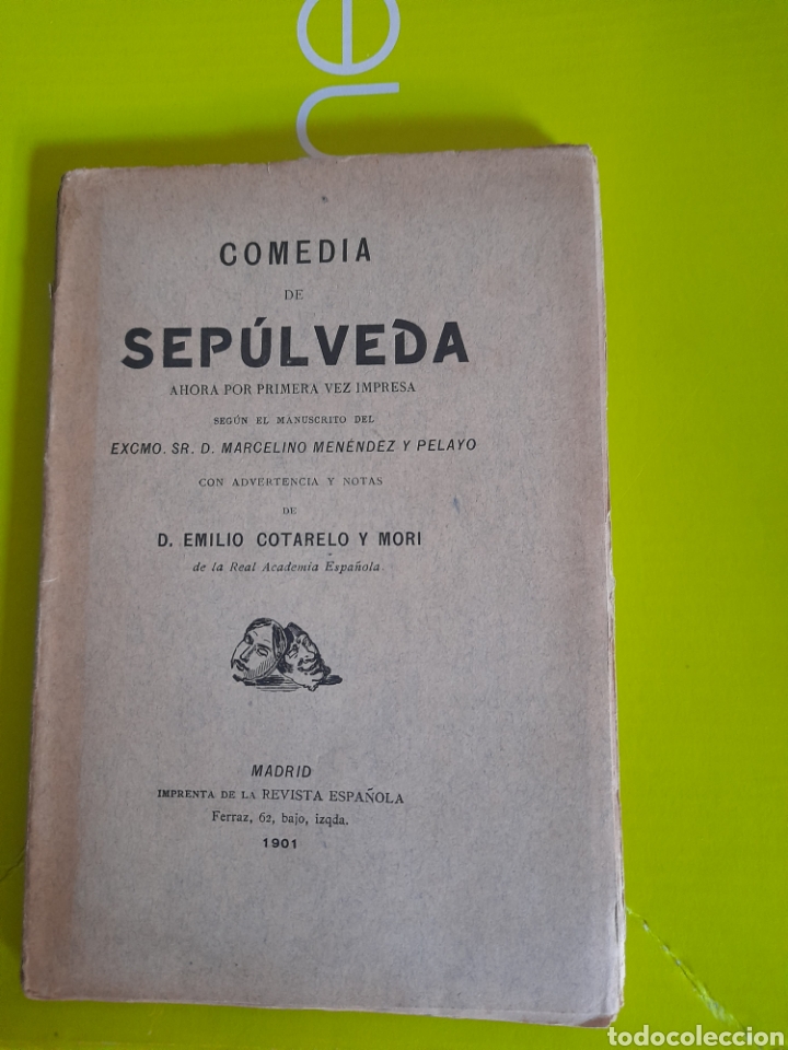 COMEDIA DE SEPULVEDA, LIBRO DE 1901 (Libros antiguos (hasta 1936), raros y curiosos - Literatura - Teatro)