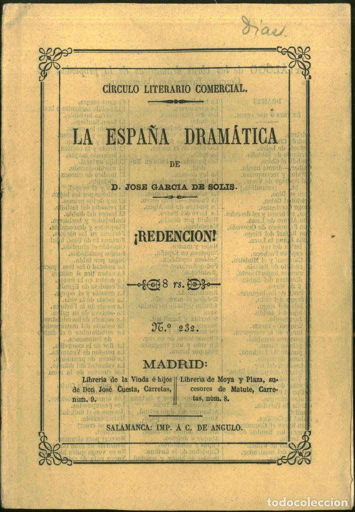 Libros antiguos: D&Iacute;AZ, Jos&eacute; Mar&iacute;a. &iexcl;Redenci&oacute;n! (La Espa&ntilde;a Dram&aacute;tica; 232) - Foto 1