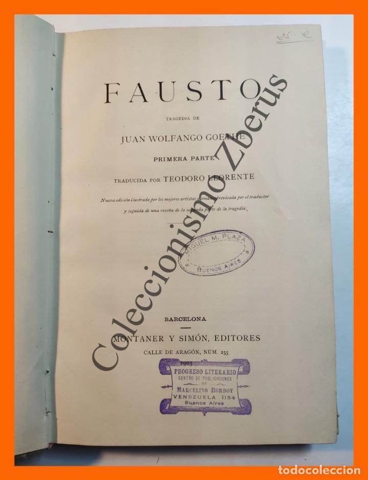 Libros antiguos: Fausto. primera parte - Juan Wolfango Goethe - Foto 3