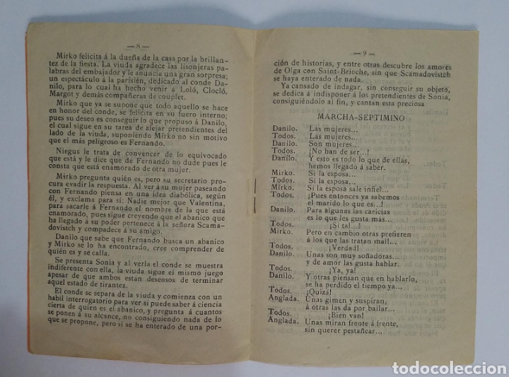 Libros antiguos: La viuda Alegre Argumentos y comentarios 1911 - Foto 3