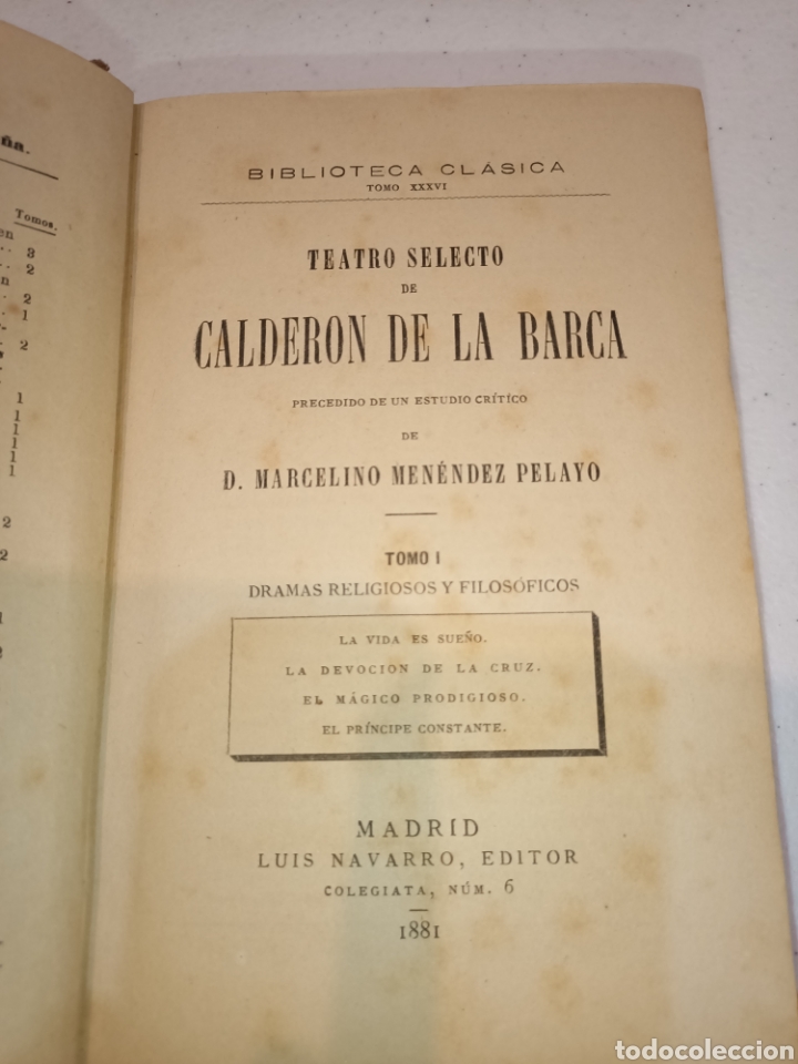 Libros antiguos: Teatro selecto de Calder&oacute;n de la barca - Foto 6