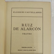 Libros antiguos: L-1185. RUIZ DE ALARCON TEATRO, CLASICOS CASTELLANOS, NUM. 37. ESPASA-CALPE, MADRID 1937. Lote 326903208