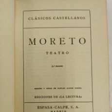 Libros antiguos: L-1100. MORETO TEATRO, CLASICOS CASTELLANOS, NUM. 32 ESPASA-CALPE, MADRID 1937. Lote 326903543