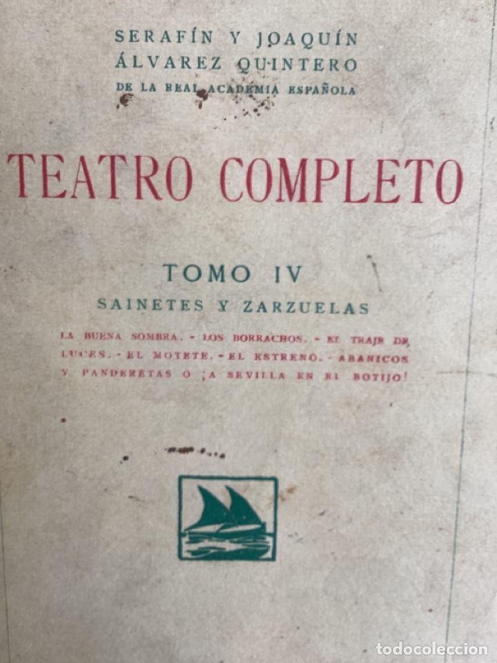 Libros antiguos: Teatro &Aacute;lvarez Quintero - Foto 4
