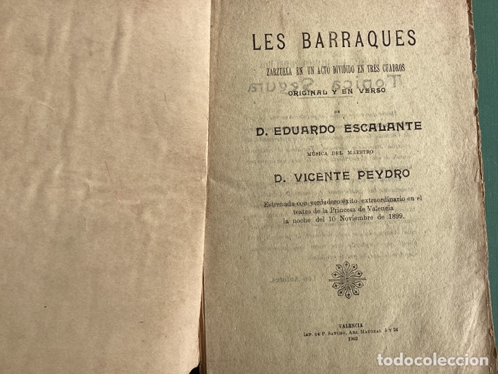 Libros antiguos: Les Barraques Eduardo Escalante - Foto 2