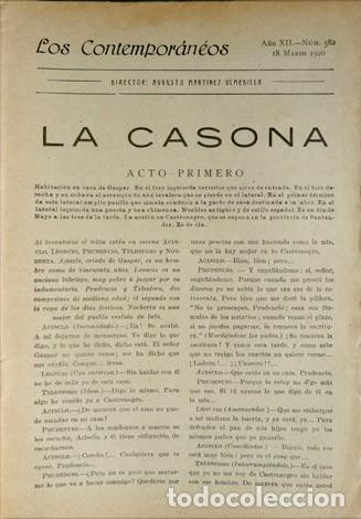 Libros antiguos: MU&Ntilde;OZ SECA, Pedro. La Casona. Comedia dram&aacute;tica en dos actos. 1920. - Foto 2