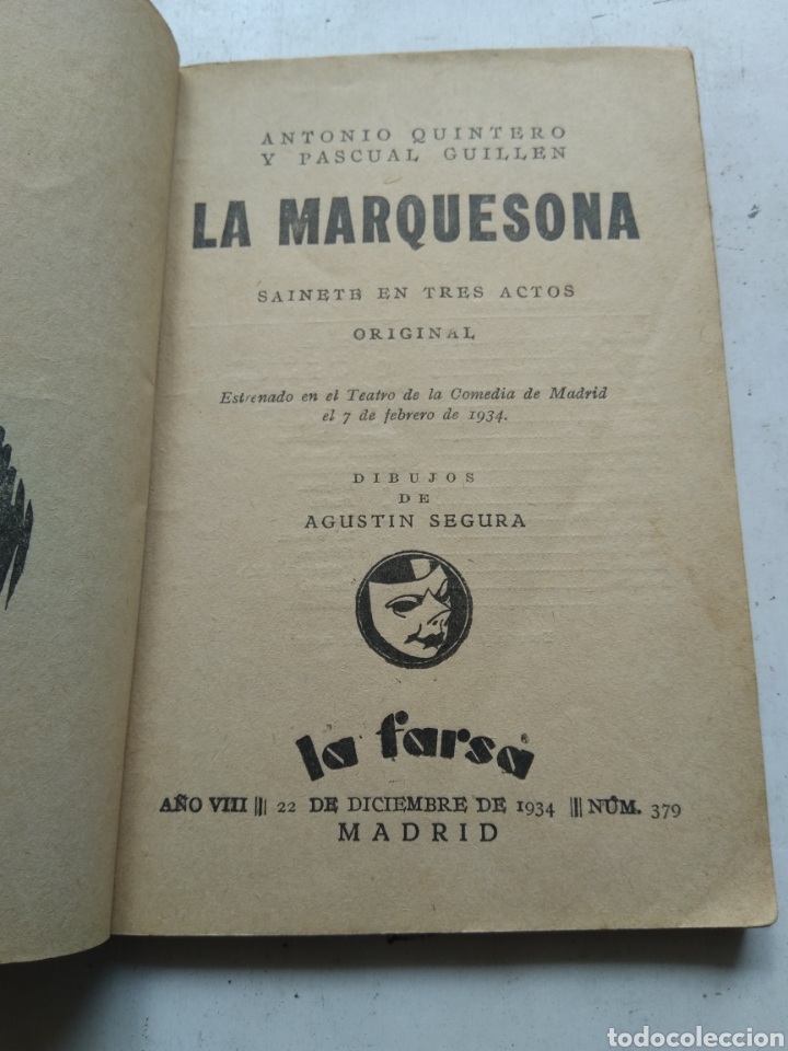 Libros antiguos: LA MARQUESONA/ANTONIO QUINTERO - Foto 2