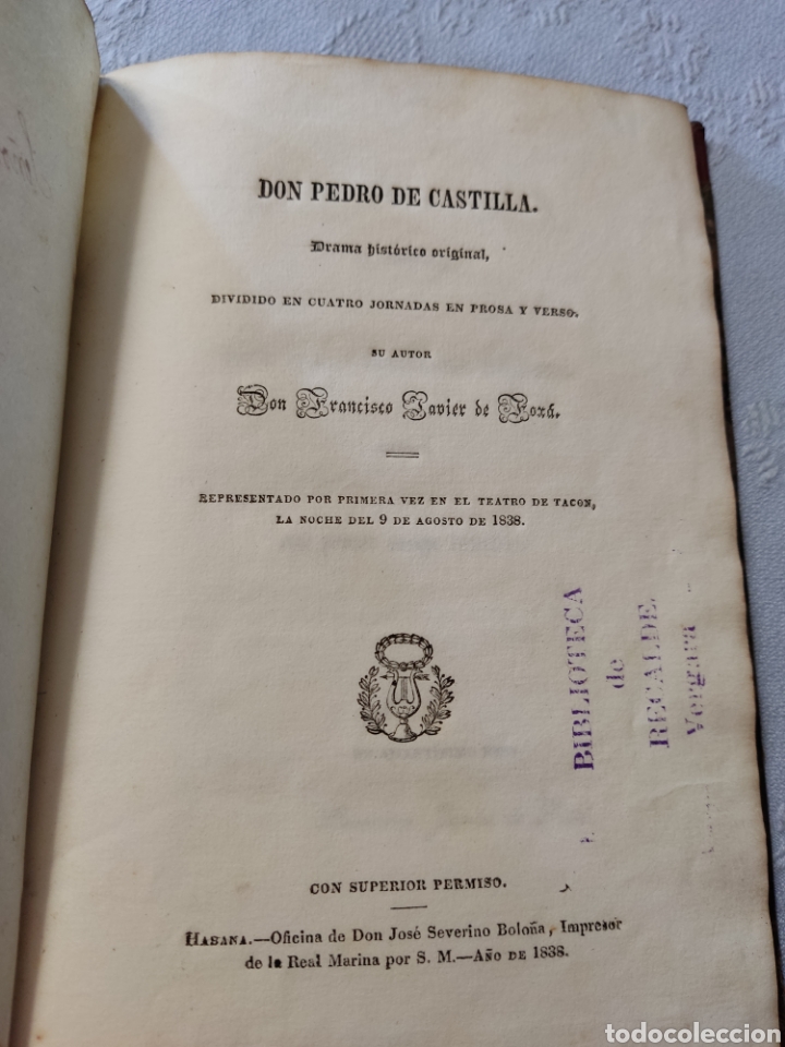 Old books: Don pedro de castilla drama historico 1838