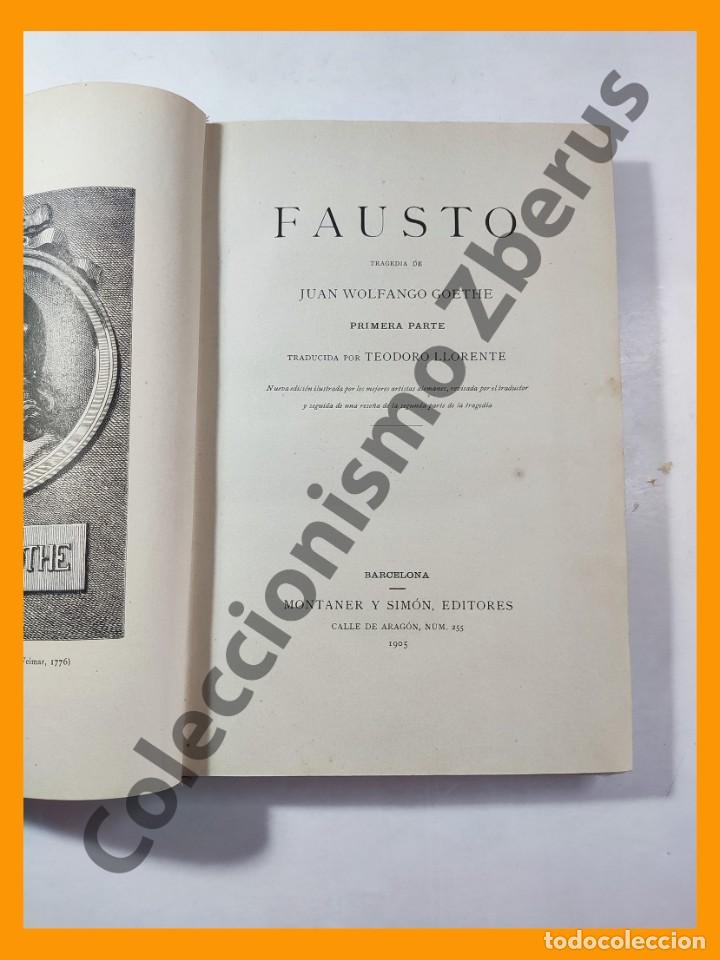 Libros antiguos: Fausto. primera parte - Juan Wolfango Goethe - Foto 2
