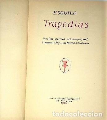 Libros antiguos: ESQUILO ... TRAGEDIAS ... 1921 - Foto 2
