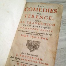 Libros antiguos: LAS COMEDIAS DE TERENCIO (1718): FORMIÓN Y HECYRA - BILINGÜE LATÍN-FRANCÉS