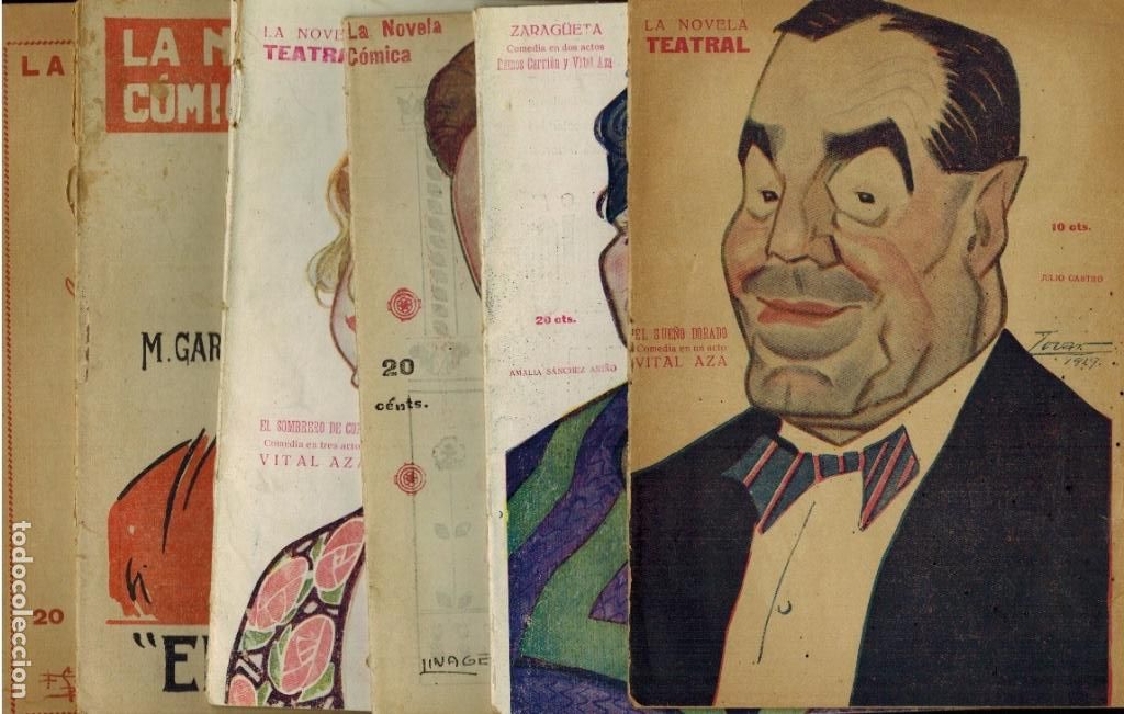 Old books: LOTE DE SEIS EJEMPLARES DE LA NOVELA TEATRAL