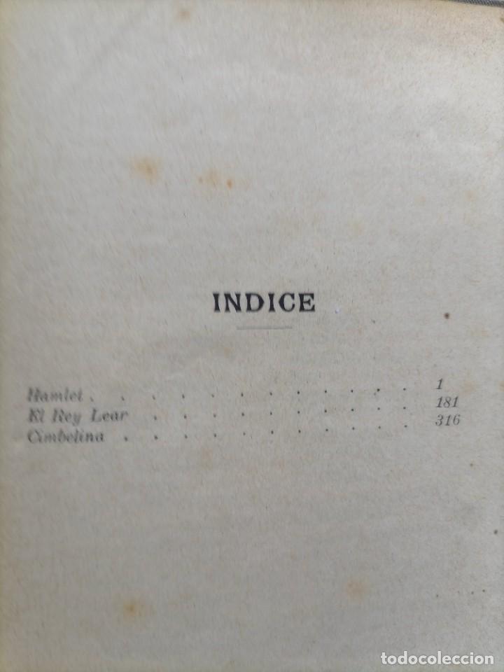 Libros antiguos: Shakespeare Hamlet El Rey Lear Cimbelina - Foto 8