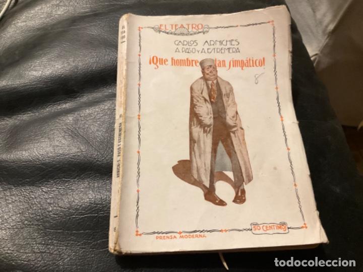 Old books: QUE HOMBRE TAN SIMP&Aacute;TICO! - CARLOS ARNICHES, A.PASO Y A. ESTREMERA
