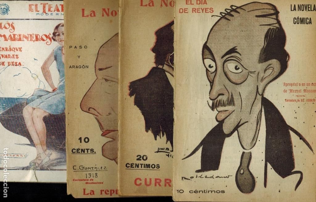 Old books: LOTE DE TRES EJEMPLARES DE LA N&Oacute;VELA C&Oacute;MICA Y UN EJEMPLAR EL TEATRO MODERNO