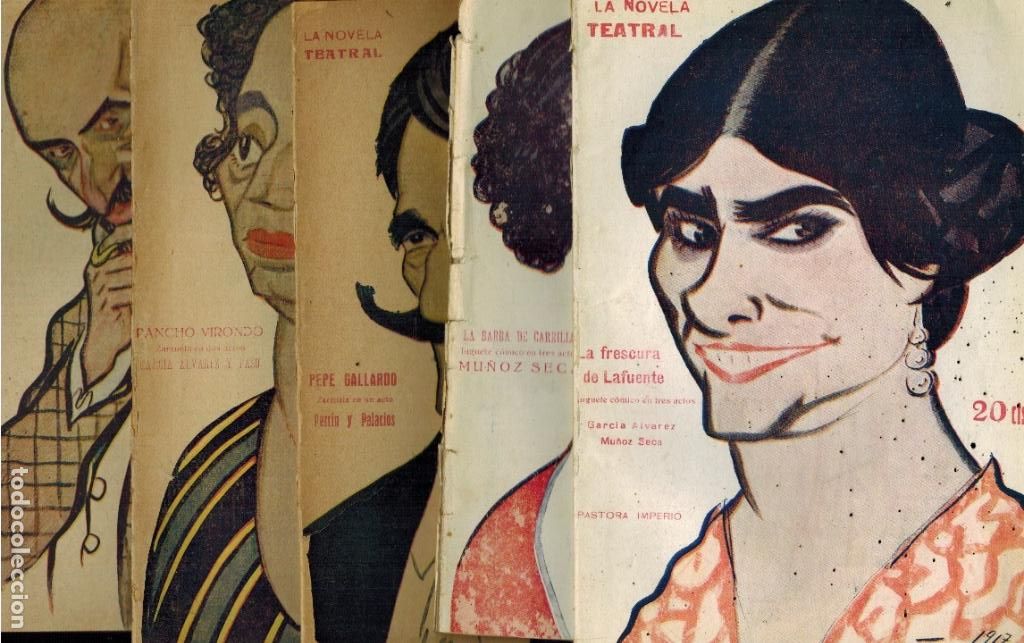 Old books: LOTE DE CINCO DEJEMPLARES DE LA NOVELA TEATRAL
