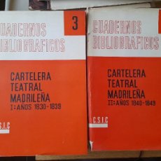 Libros antiguos: TEATRO. MADRID. CARTELERA MADRILEÑA, 2 VOLÚMENES, DE 1830-49. MUY ESCASO DOCUMENTOS.. Lote 358843810