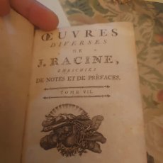 Libros antiguos: RVPR P143 PERGAMINO OBRAS DE J. RACINE TOMO 7. FRANCÉS. LONDRES 1769. Lote 365861056