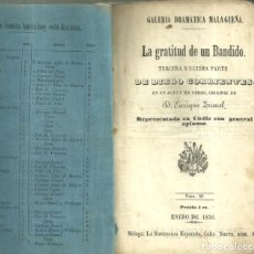 Libros antiguos: 3030.-TEATRO-MALAGA-LA GRATITUD DE UN BANDIDO-TERCERA PARTE DE DIEGO CORRIENTES -ENRIQUE ZUMEL. Lote 365861156