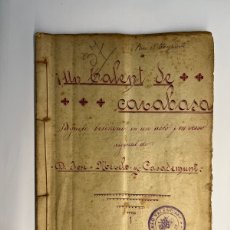 Libros antiguos: UN TALENT DE CARABASA, PER D. JOSE MERELO Y CASADEMUNT, MANUSCRITO… (H.1910?)