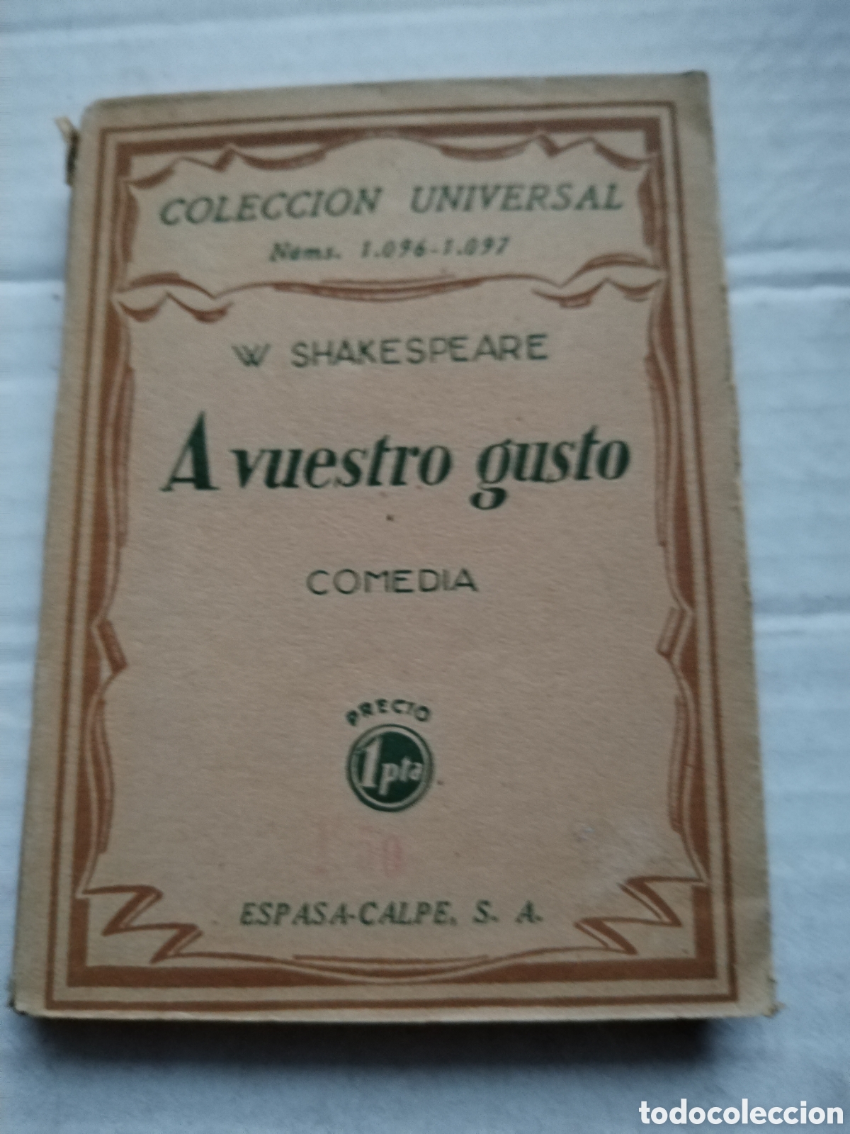 Libros antiguos: A VUESTRO GUSTO 1929/WILLIAM SHAKESPEARE - Foto 1