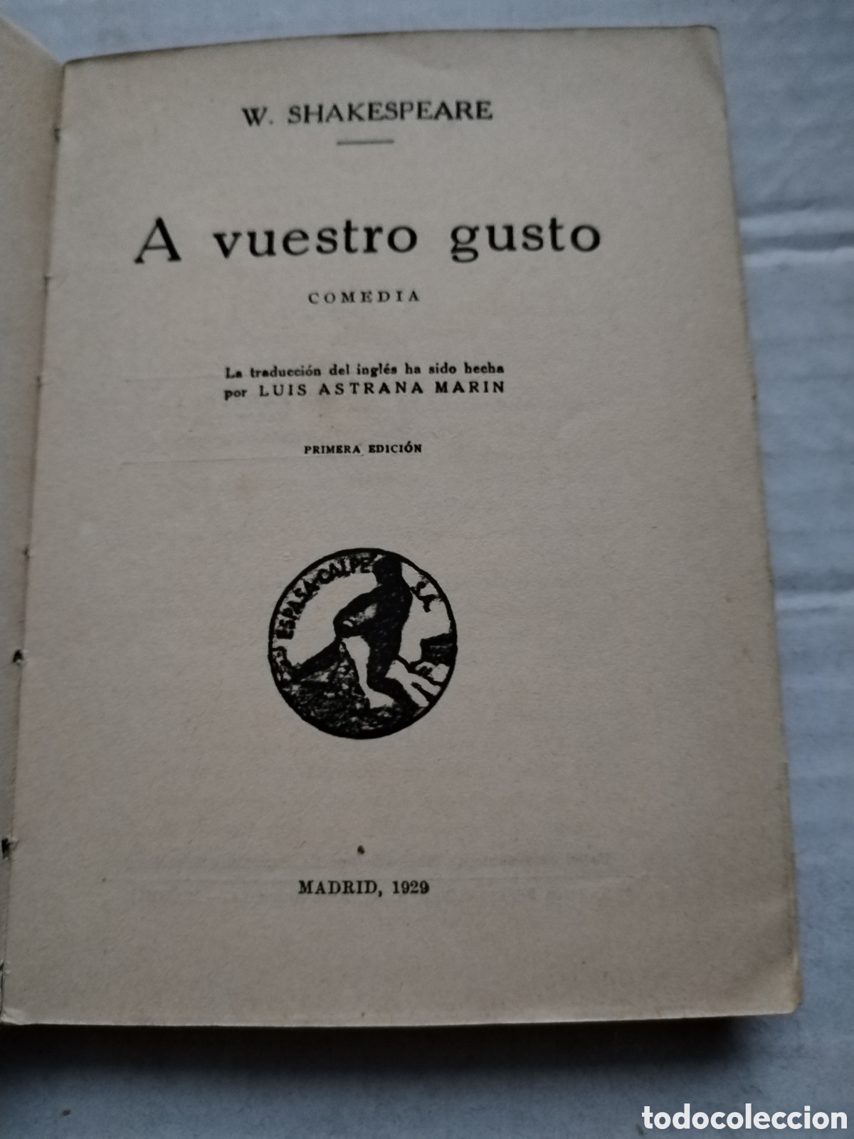 Libros antiguos: A VUESTRO GUSTO 1929/WILLIAM SHAKESPEARE - Foto 2