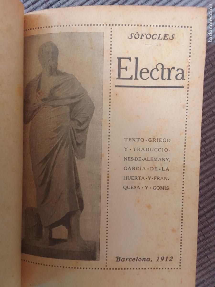 Libros antiguos: SOFOCLES. ELECTRA. LAVEN&Ccedil; 1912. - Foto 1