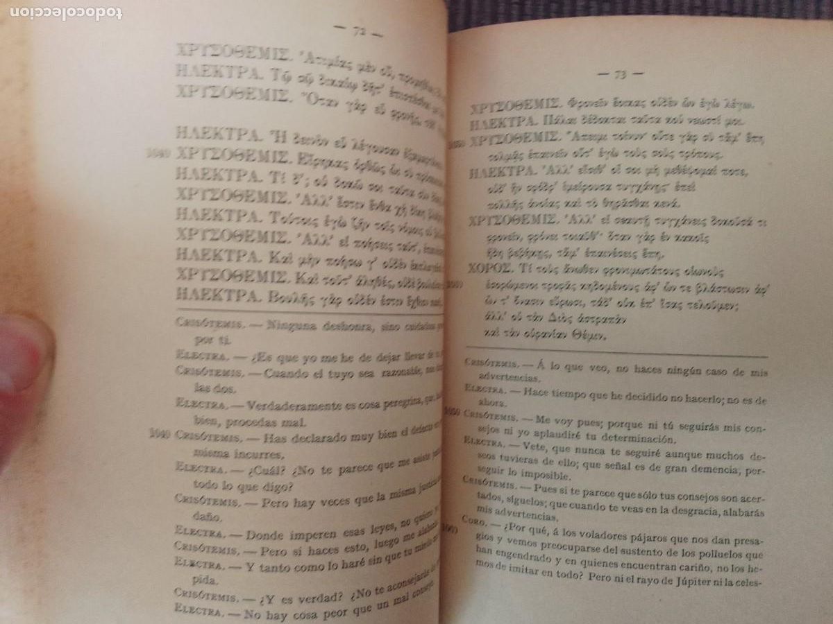 Libros antiguos: SOFOCLES. ELECTRA. LAVEN&Ccedil; 1912. - Foto 6