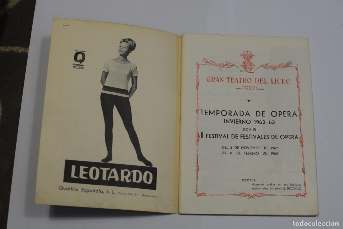 Libros antiguos: PROGRAMA GRAN TEATRO LICEO INVIERNO 1962-63 - Foto 2