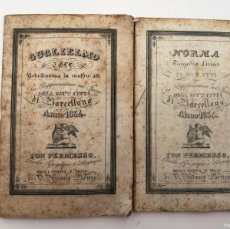 Libros antiguos: GUGLIELMO TELL Y NORMA, PROGRAMAS TEATRO REPRESENTACIÓN, BARCELONA 1834