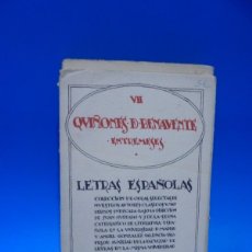Libros antiguos: LETRAS ESPAÑOLAS VII. QUIÑONES DE BENAVENTE. ENTREMESES. 1925. PAGS : 86.. Lote 401065549