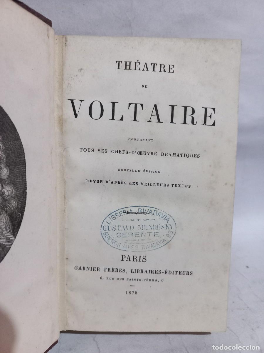 Libros antiguos: Voltaire - Th&eacute;atre de Voltaire - 1878 - Foto 1