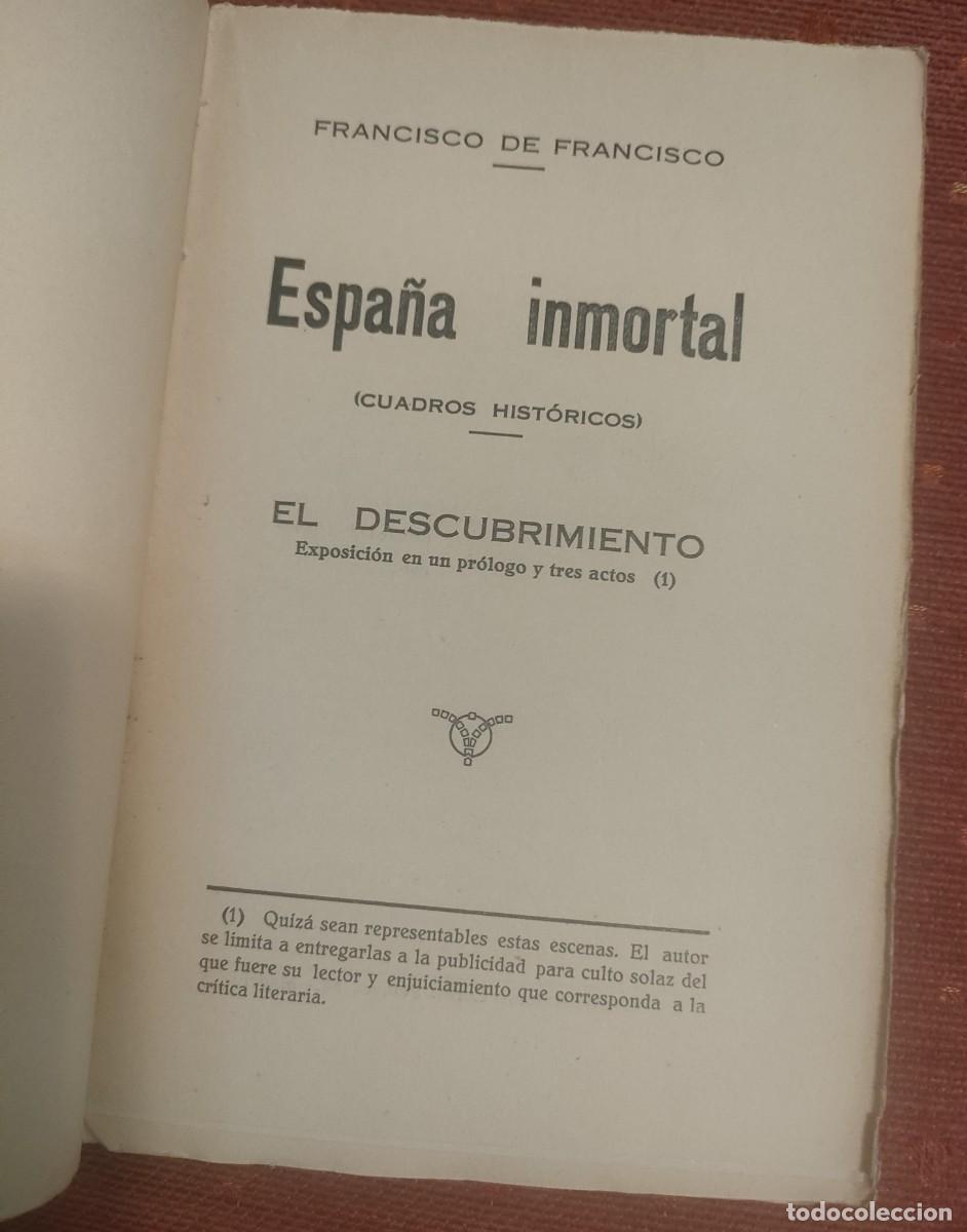 Libros antiguos: Francisco de Francisco. Espa&ntilde;a inmortal. - Foto 3