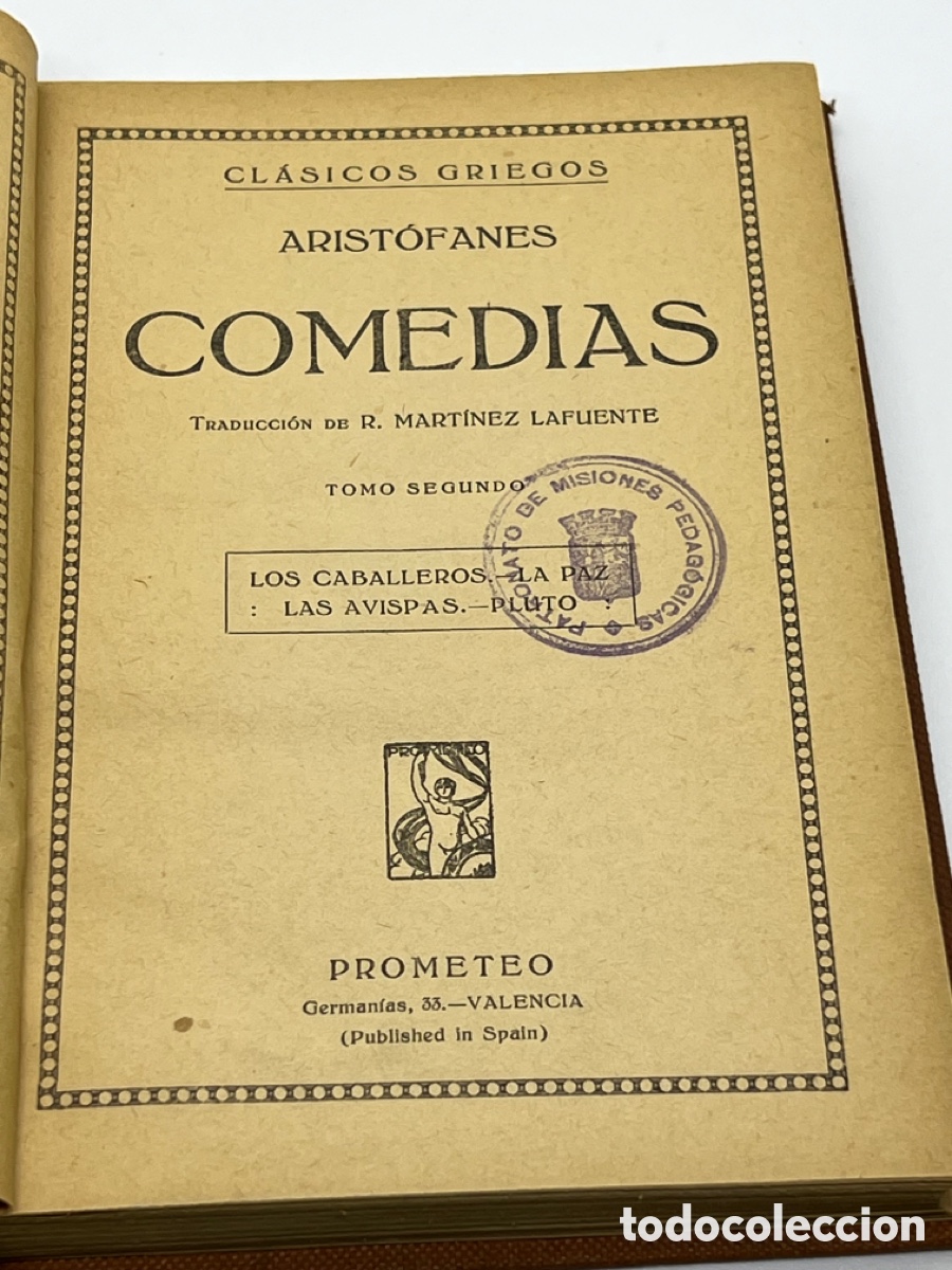 Libros antiguos: Libro Comedias de Arist&oacute;fanes - Foto 3