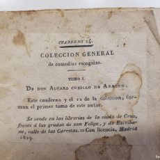 Libros antiguos: EL SEÑOR DE NOCHES BUENAS + EL AMOR COMO HA DE SER (EN MIRAFLORES). ALVARO CUBILLO DE ARAGÓN. 1829
