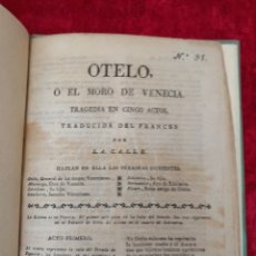 Libros antiguos: L-1835. OTELO O EL MORO DE VENECIA.