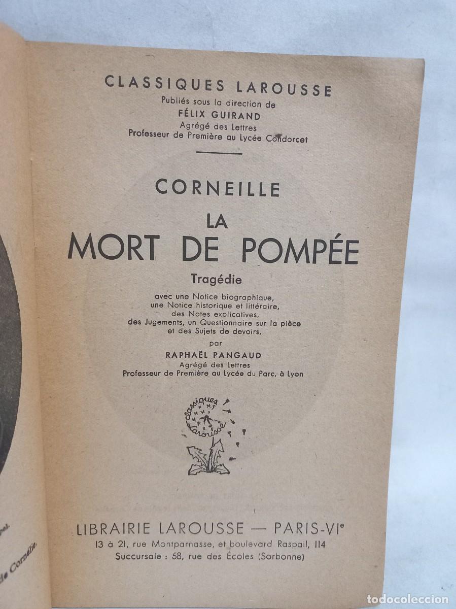 Libros antiguos: Corneille - La Mort de Pomp&eacute;e - 1936 - Foto 2