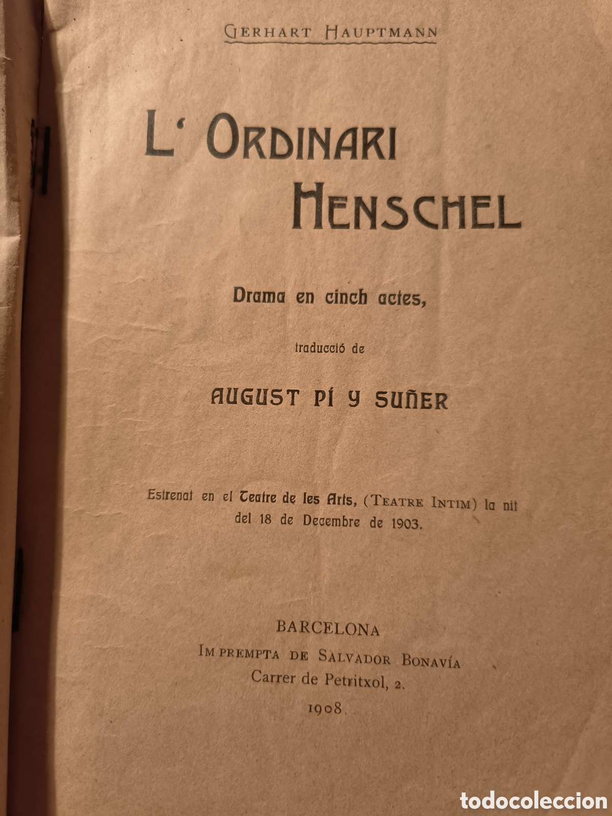 Libros antiguos: 1908 Gerhart Hauptmann - Foto 5