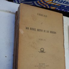 Libros antiguos: OBRAS DE DON MANUEL BRETON DE LOS HERREROS. TOMO III-IV-V. LIBRERÍA DE CUESTA. MADRID, 1883