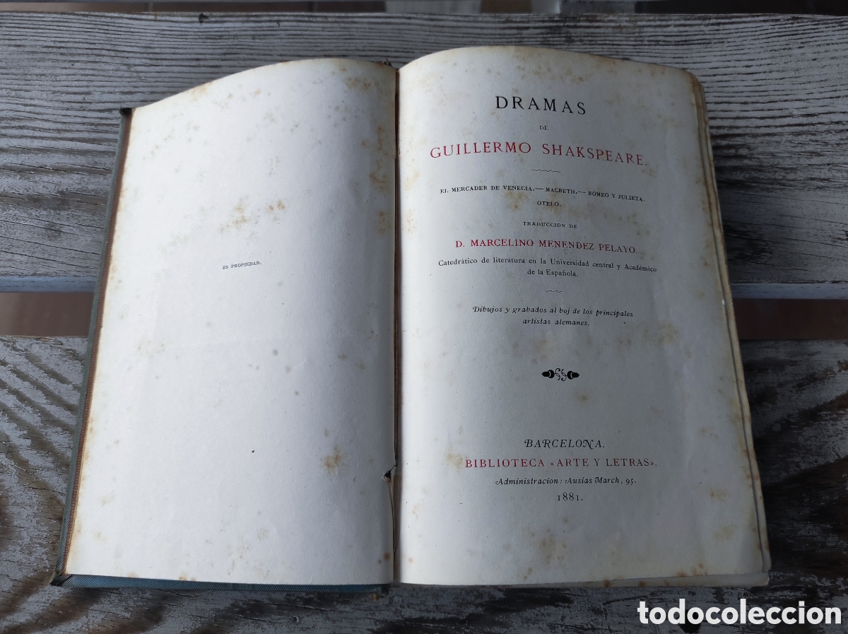 Libros antiguos: Dramas de Shakespeare. (2 tomos). 1883 y 1881 - Foto 9