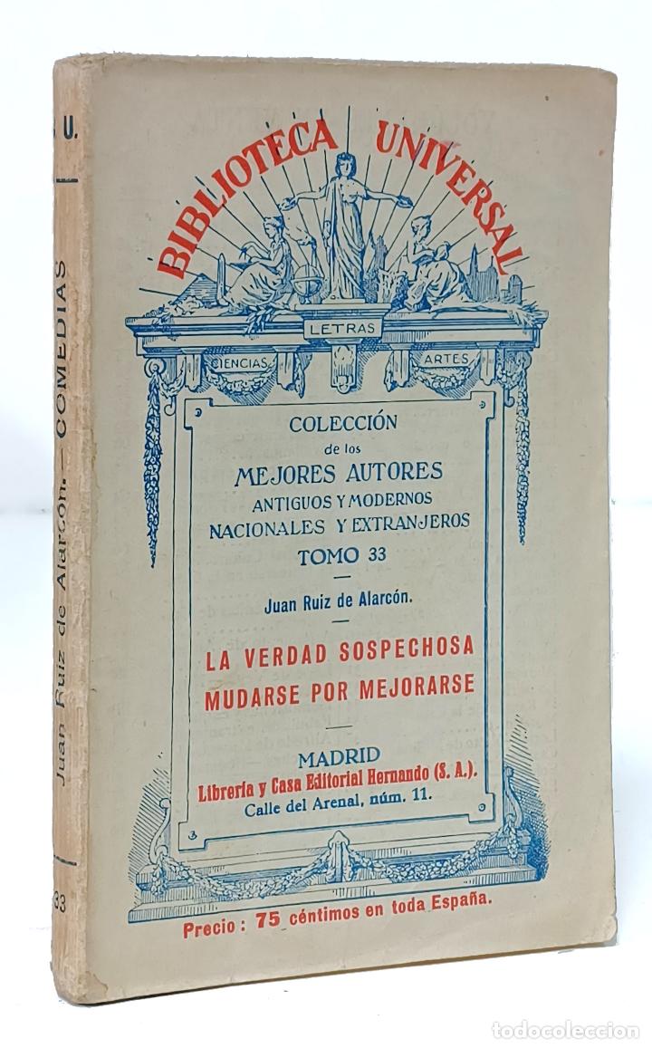 Old books: RU&Iacute;Z DE ALARC&Oacute;N (Juan). La verdad sospechosa / Mudarse por mejorarse. 1934