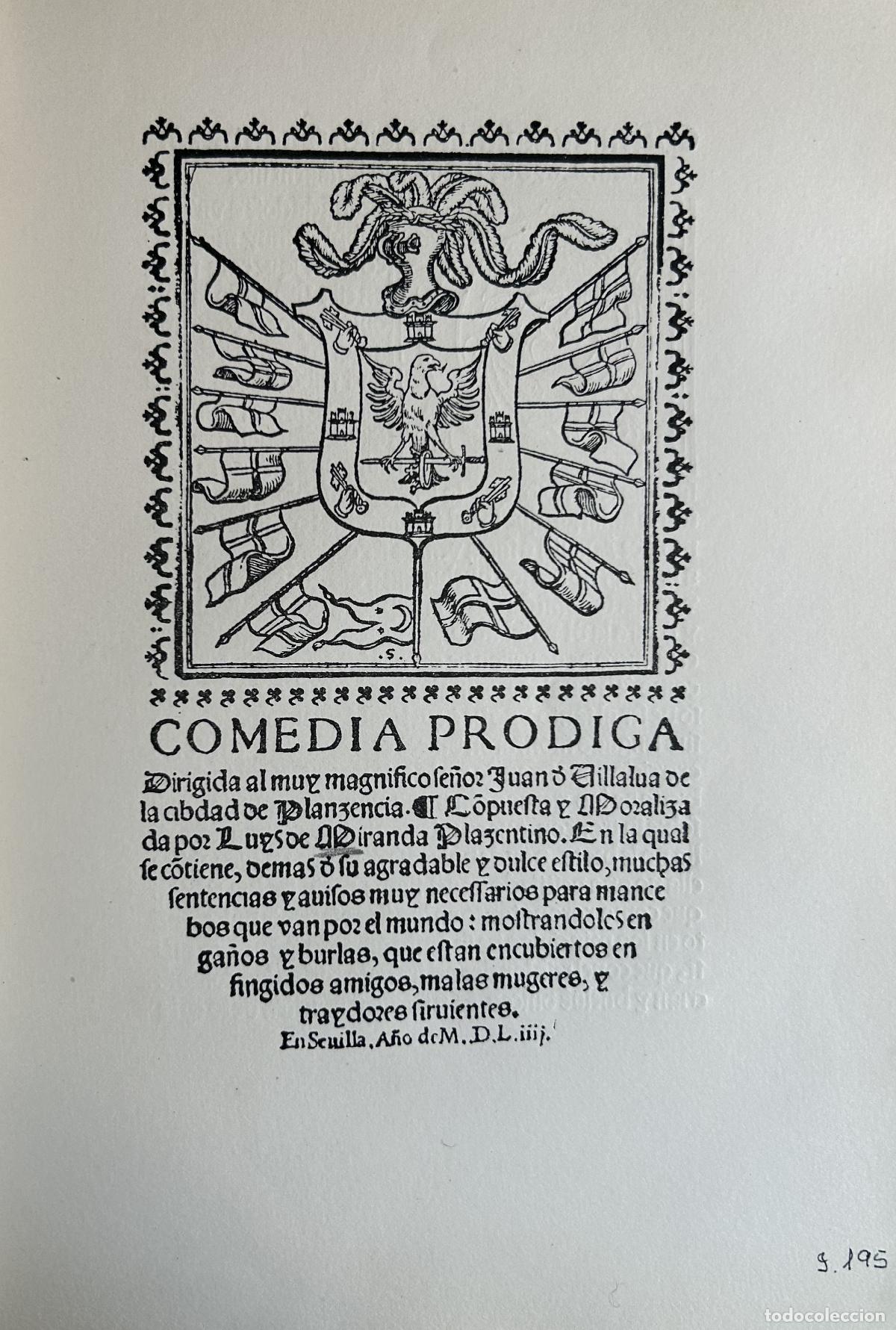 Libros antiguos: Comedia pr&oacute;diga - MIRANDA PLACENTINO Luis de - Foto 1