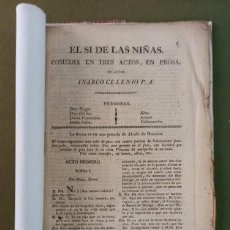 Libros antiguos: INARCO CELENIO (LEANDRO FERNANDEZ DE MORATIN): EL SI DE LAS NIÑAS. PLIEGO SUELTO DE TEATRO. 1817