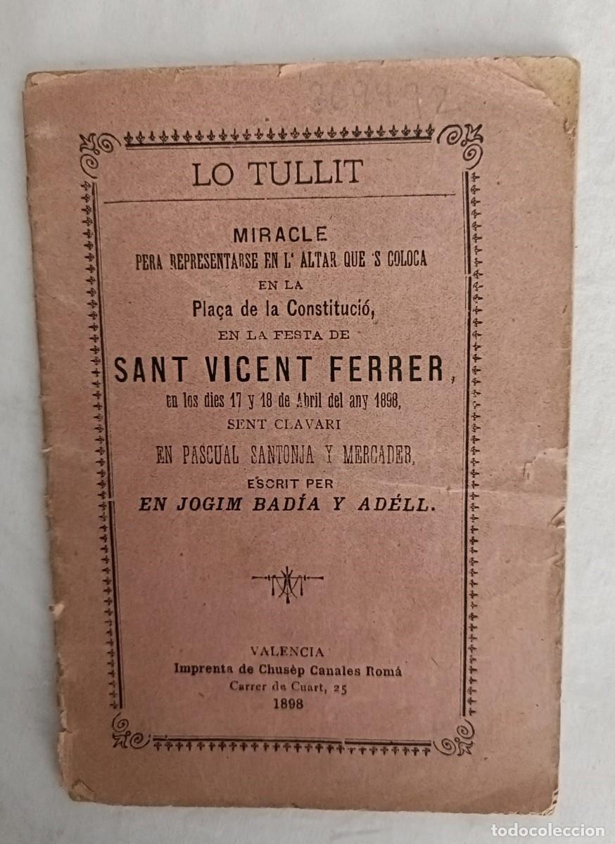 Libros antiguos: Lo tullit de Jogim Bad&iacute;a y Ad&eacute;ll - Foto 1