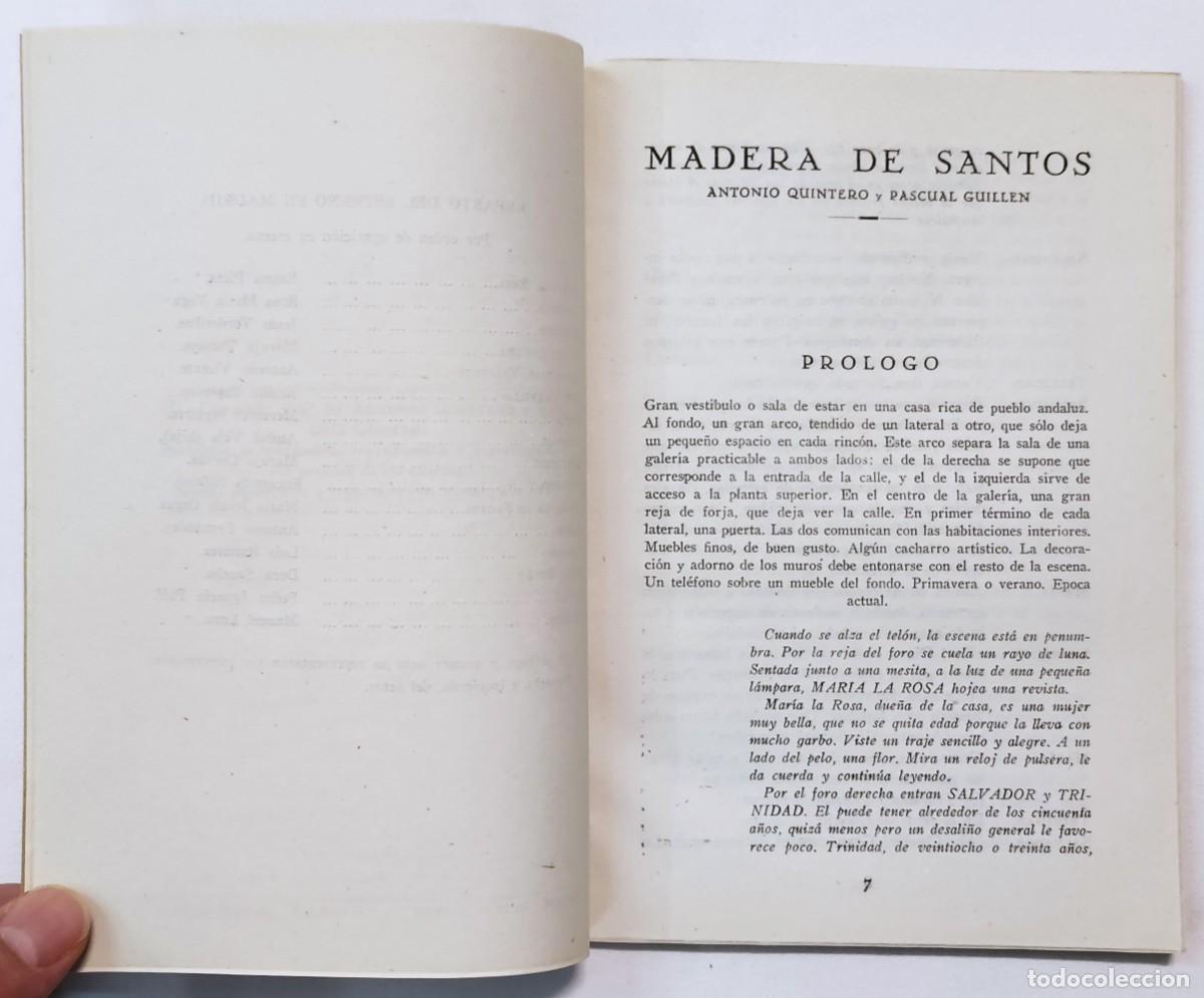 Libros antiguos: MADERA DE SANTOS. COMEDIA EN UN PR&Oacute;LOGO Y DOS ACTOS. LIBRO RARO!!! - Foto 4