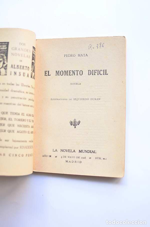 Libros antiguos: El momento dif&iacute;cil - MATA, Pedro - Foto 2