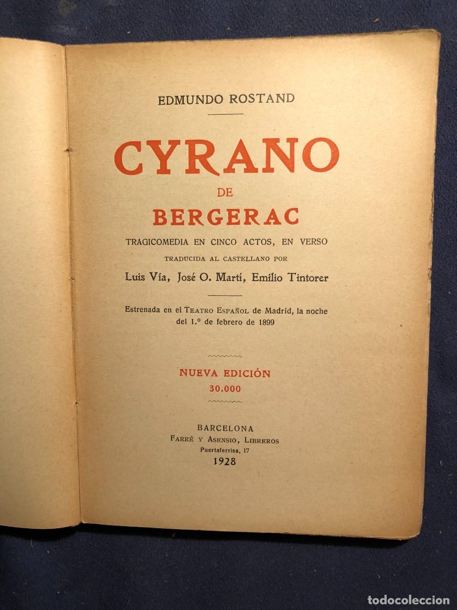 Libros antiguos: E. ROSTAND: - CYRANO DE BERGERAC- (1928) - Foto 2